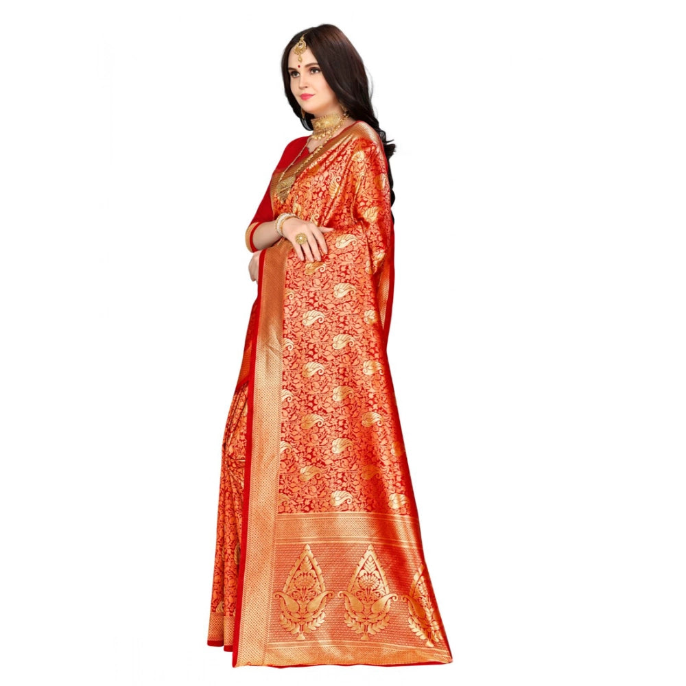 Vaystra Banarasi silk Saree with Blouse – Red