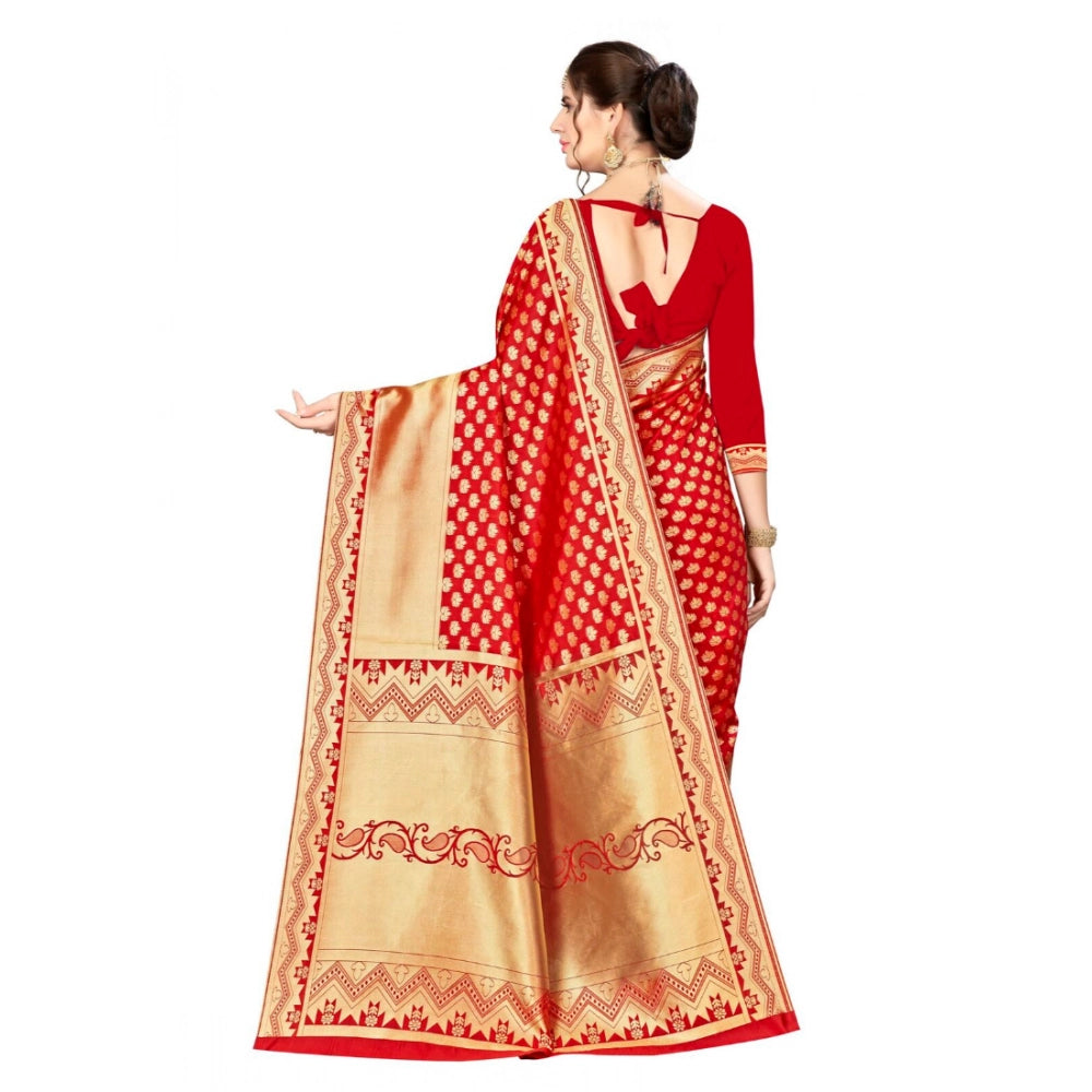 Vaystra Banarasi silk Saree with Blouse – Red
