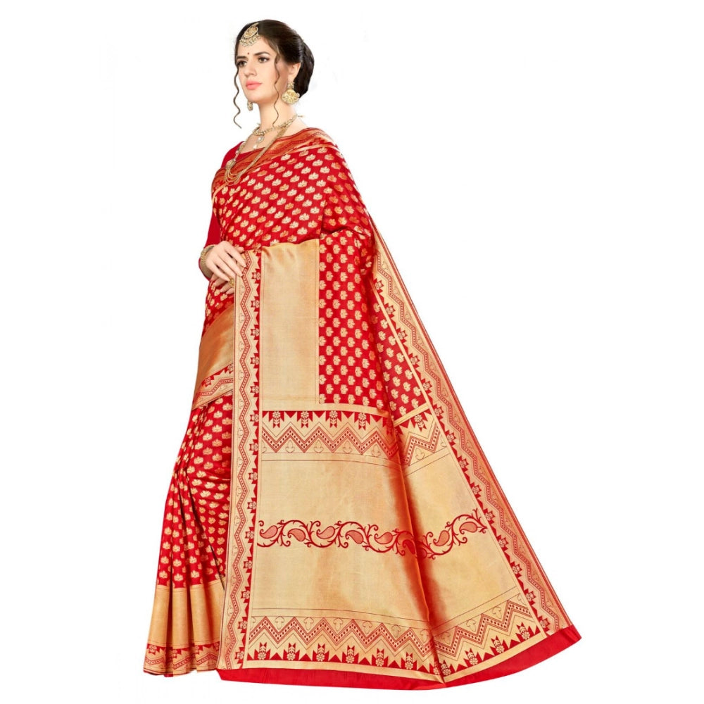 Vaystra Banarasi silk Saree with Blouse – Red