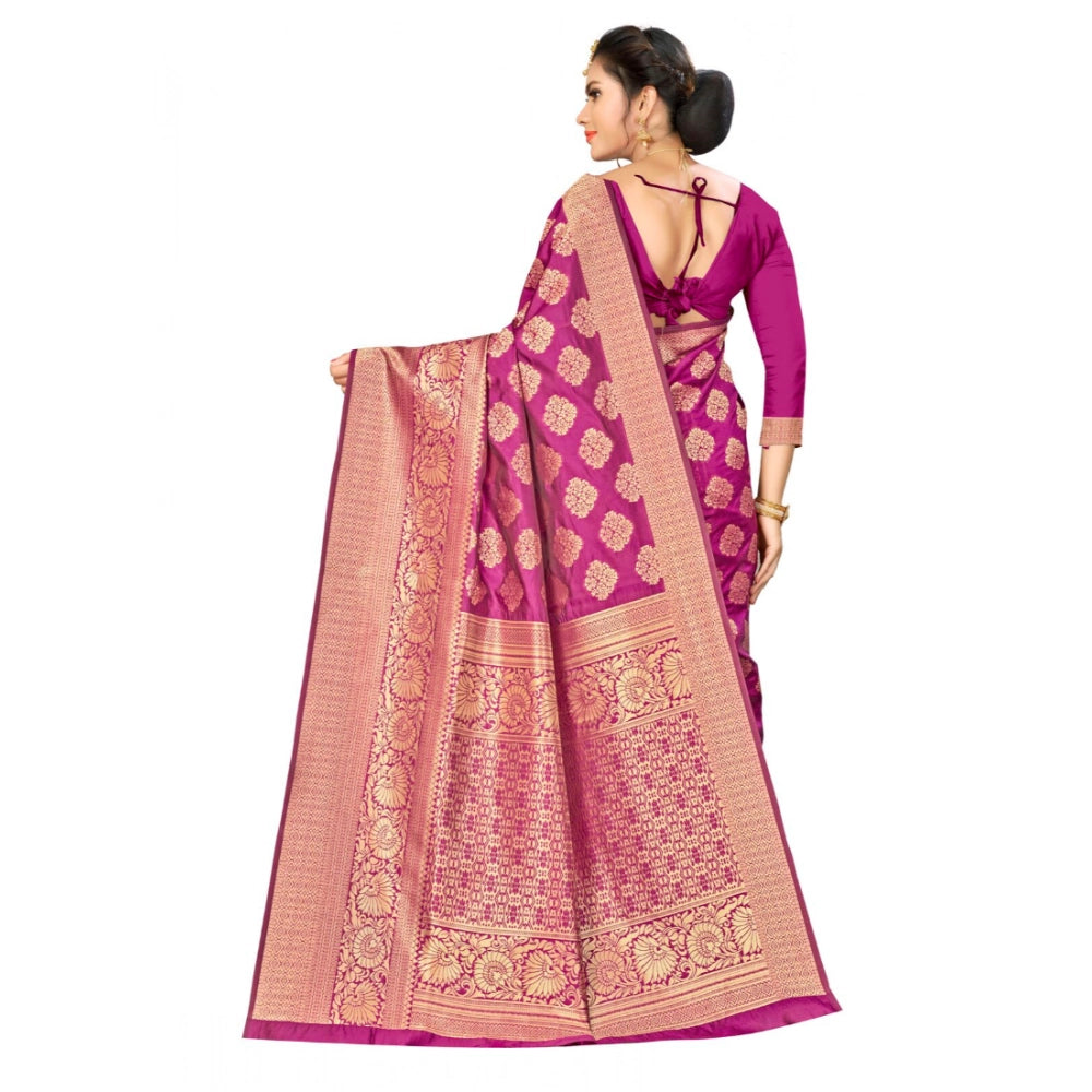 Vaystra Banarasi silk Saree with Blouse – Wine