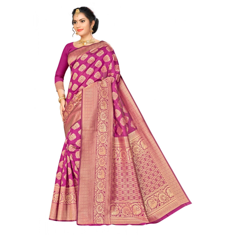 Vaystra Banarasi silk Saree with Blouse – Wine
