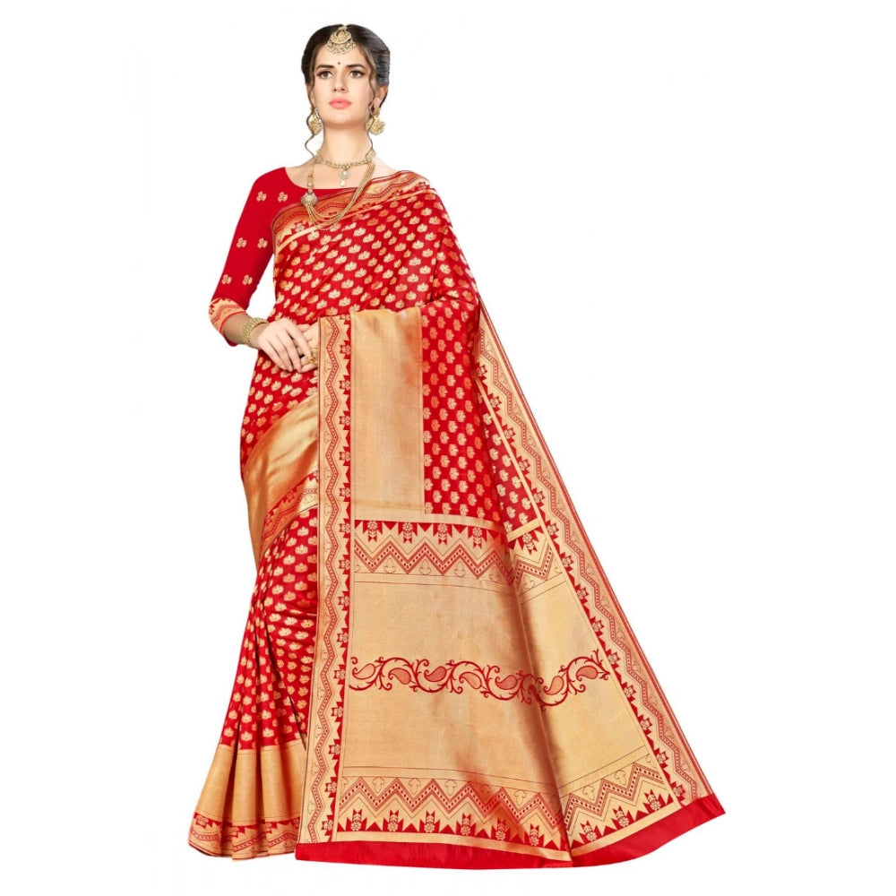 Vaystra Banarasi silk Saree with Blouse – Red