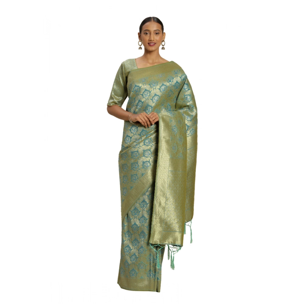 Vaystra Banarasi silk Saree with Blouse – Sky blue