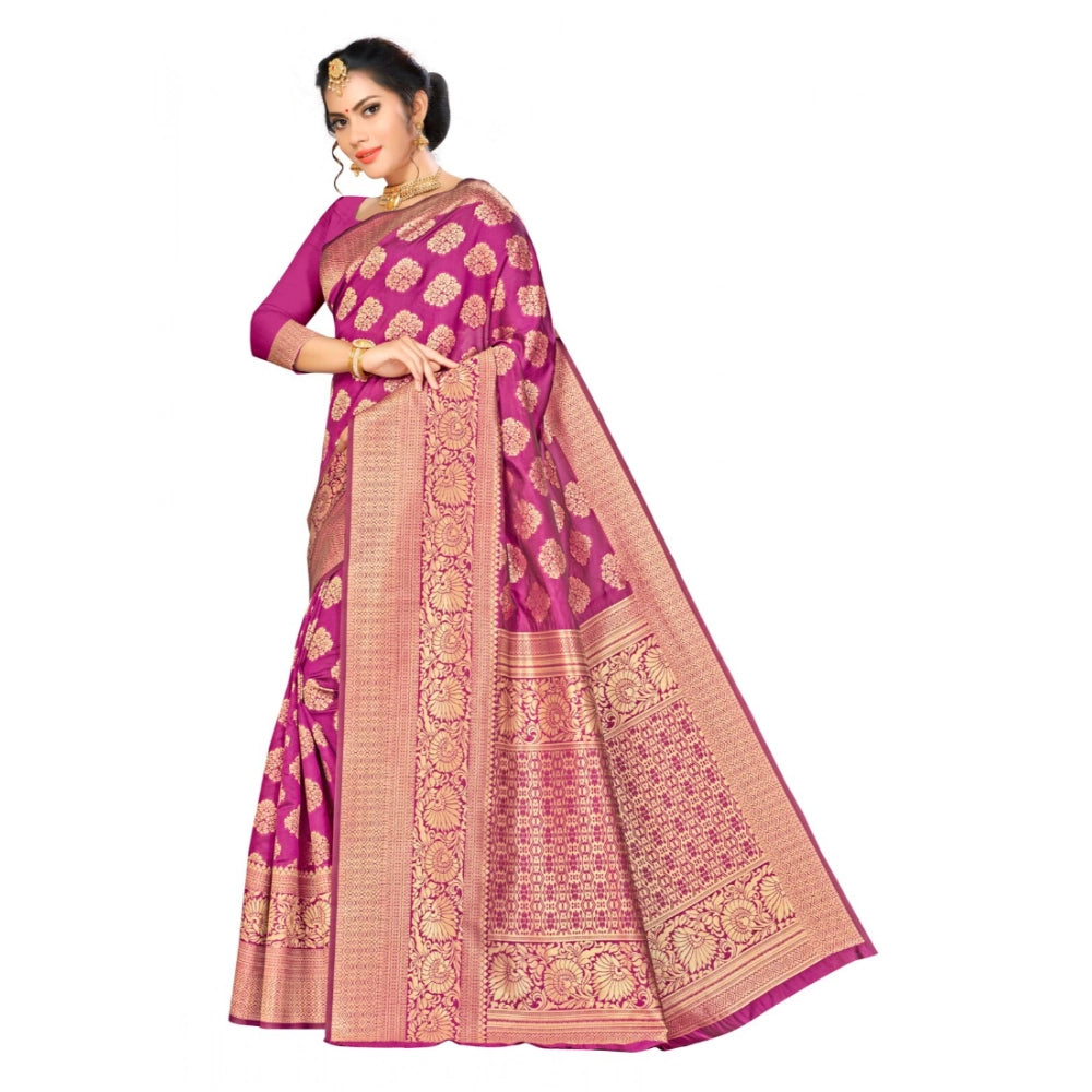 Vaystra Banarasi silk Saree with Blouse – Wine