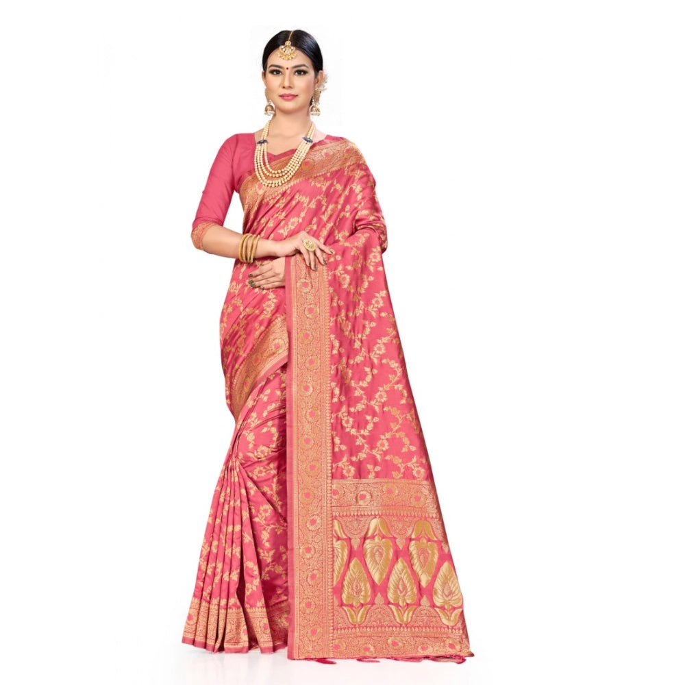 Vaystra Banarasi Silk Saree – Peach
