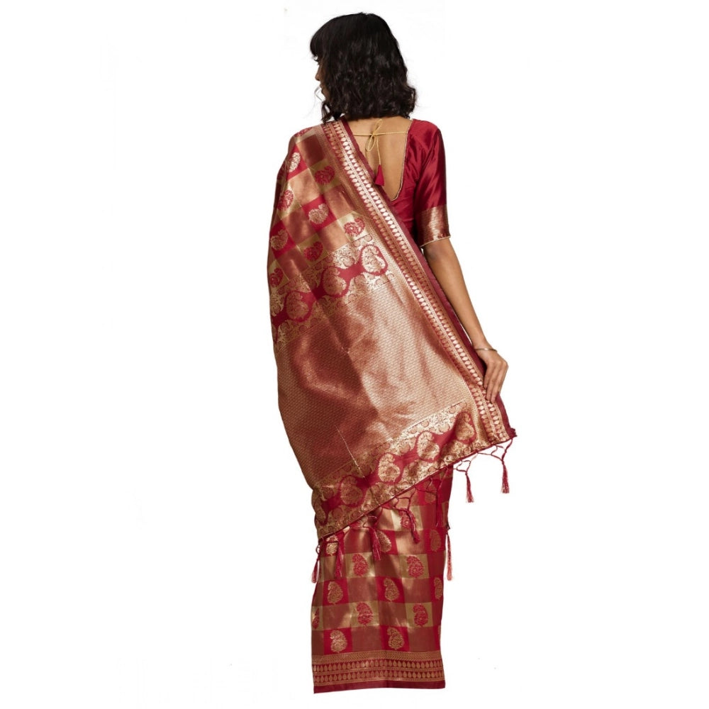 Vaystra Banarasi Silk Saree – Red