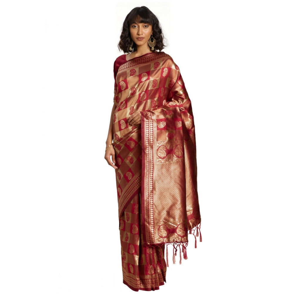 Vaystra Banarasi Silk Saree – Red