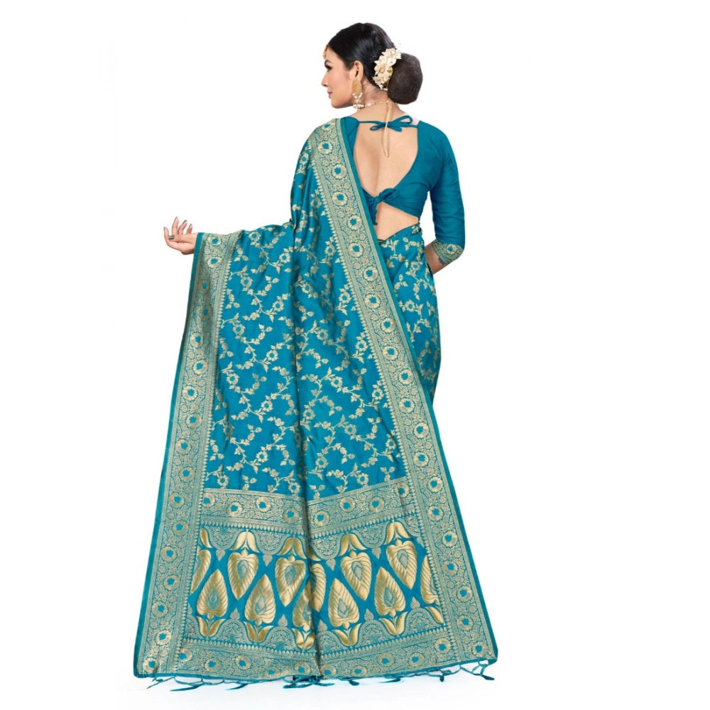 Vaystra Banarasi Silk Saree – Sky blue