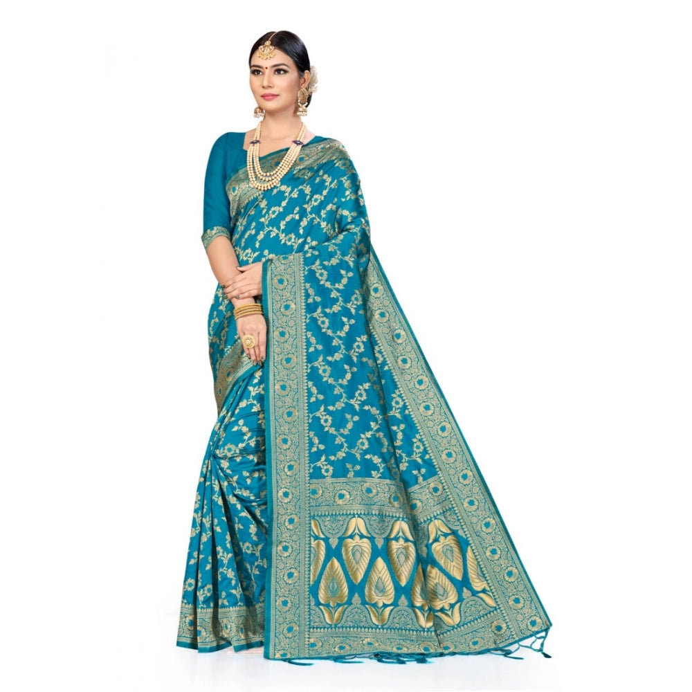 Vaystra Banarasi Silk Saree – Sky blue