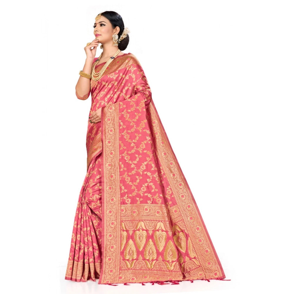 Vaystra Banarasi Silk Saree – Peach