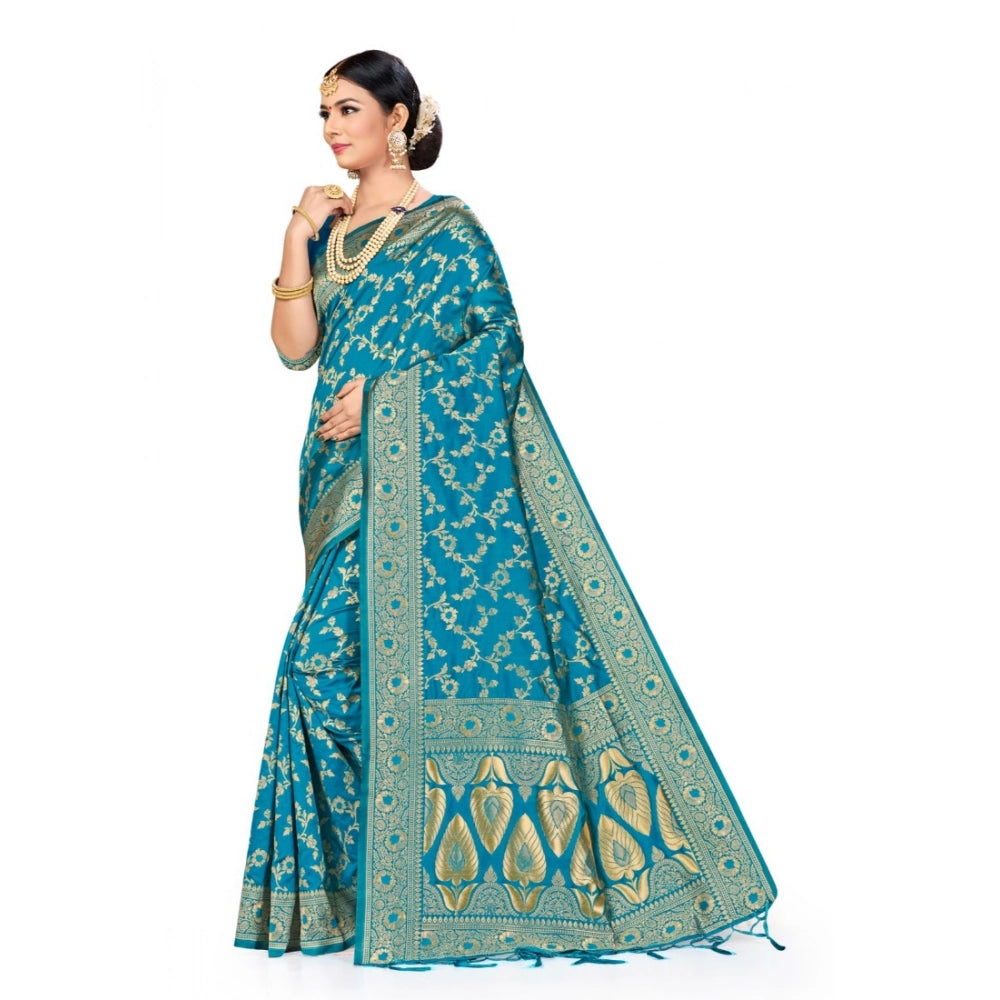Vaystra Banarasi Silk Saree – Sky blue