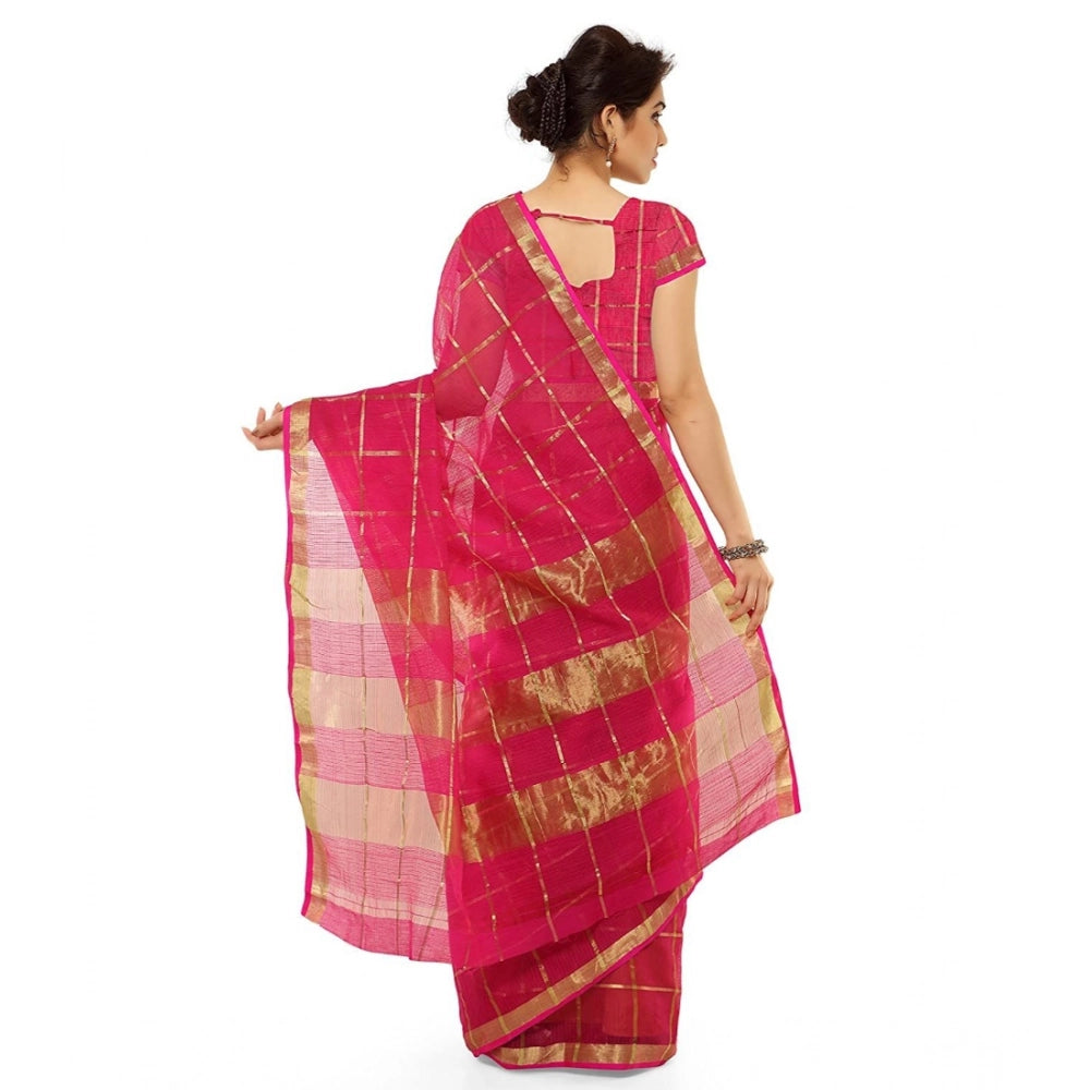 Vaystra Kota Doria Cotton Saree With Blouse – Rani