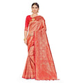 Vaystra Banarasi Silk Saree – Peach