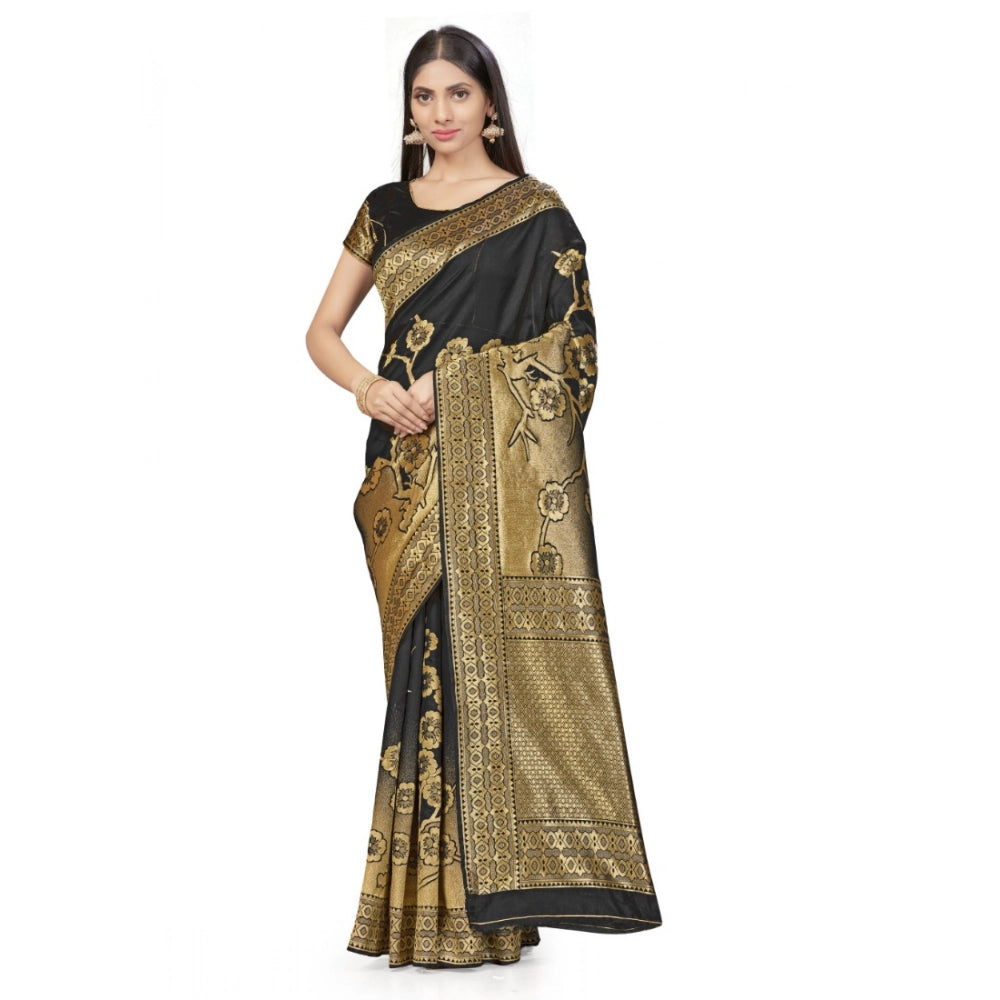 Vaystra Banarasi Silk Saree – Black