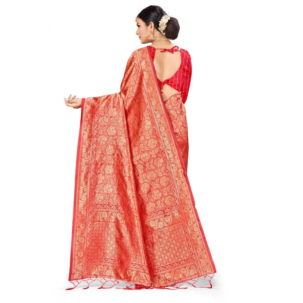 Vaystra Banarasi Silk Saree – Peach