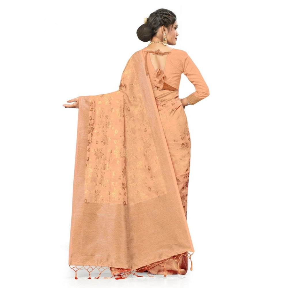 Vaystra Banarasi (Spun Cotton) Saree – Beige
