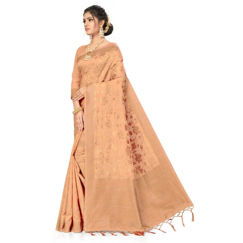 Vaystra Banarasi (Spun Cotton) Saree – Beige