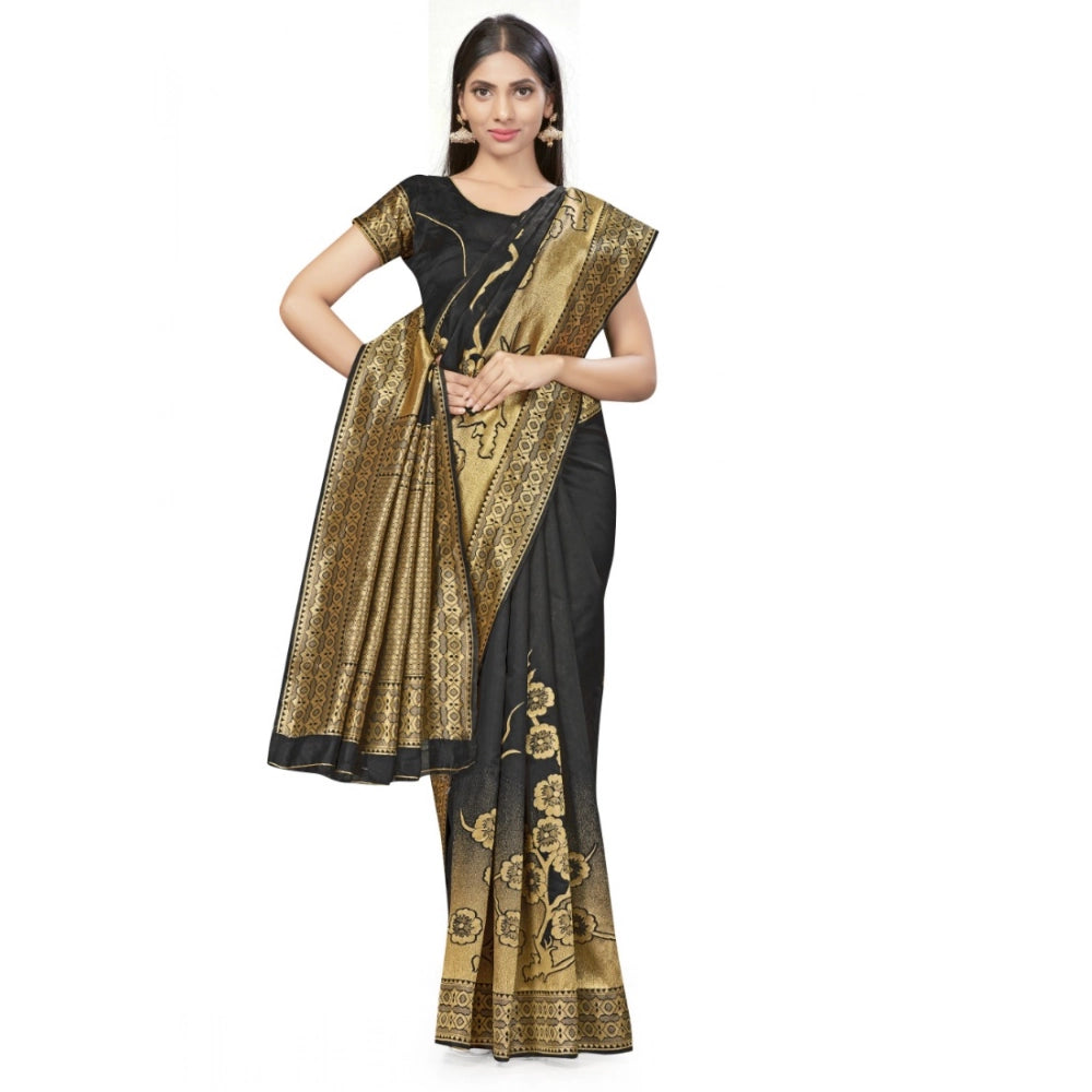 Vaystra Banarasi Silk Saree – Black