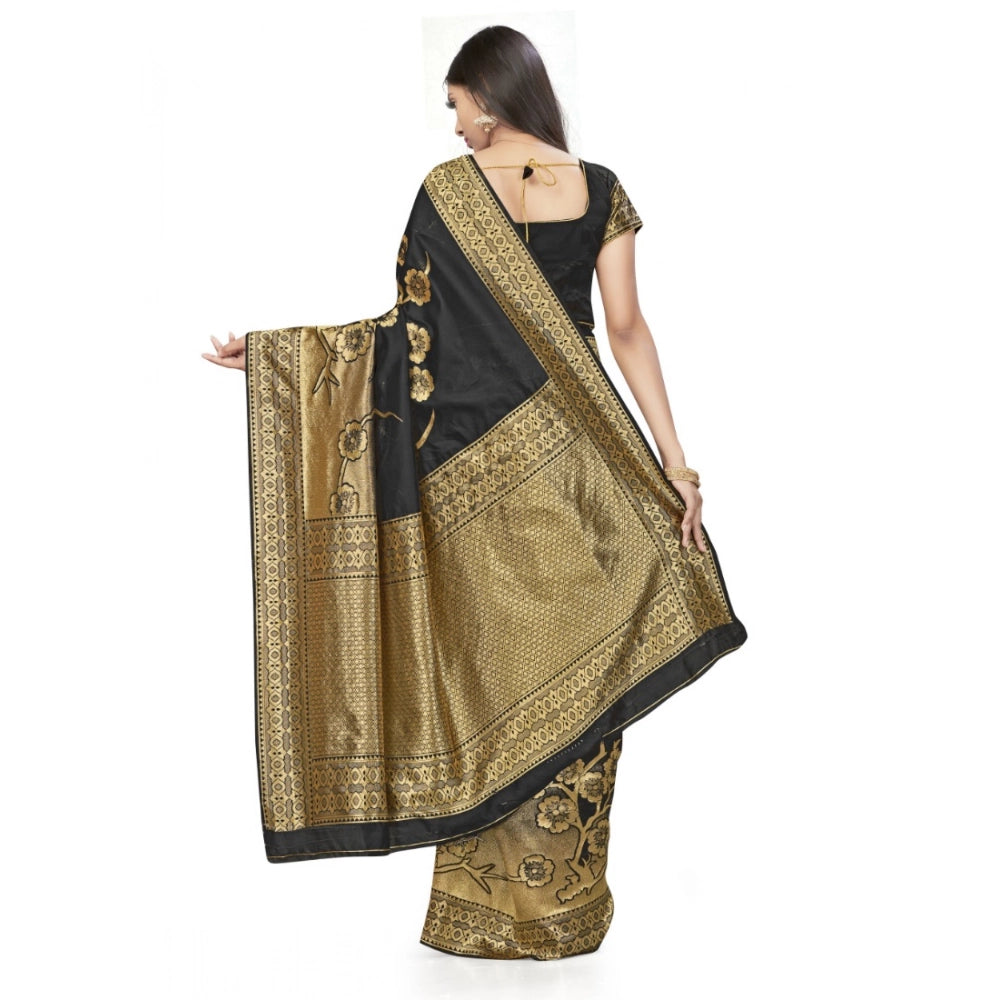 Vaystra Banarasi Silk Saree – Black