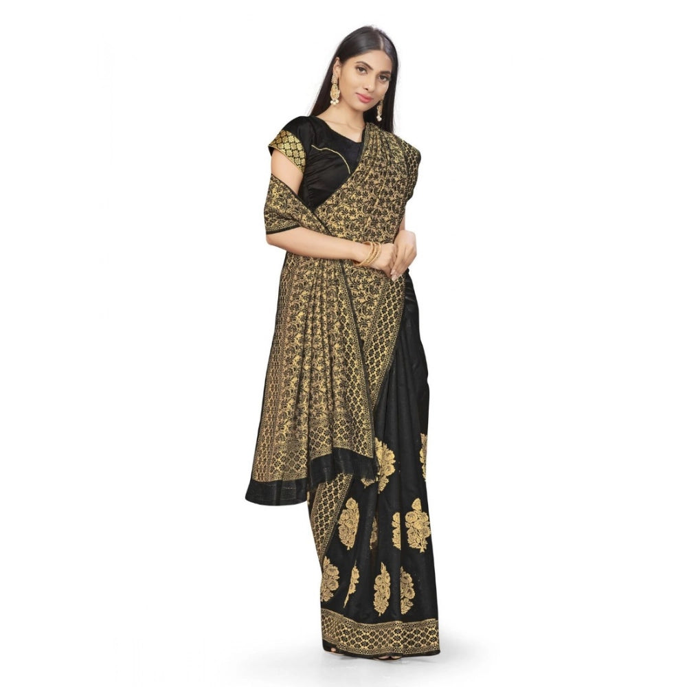 Vaystra Banarasi Silk Saree – Black