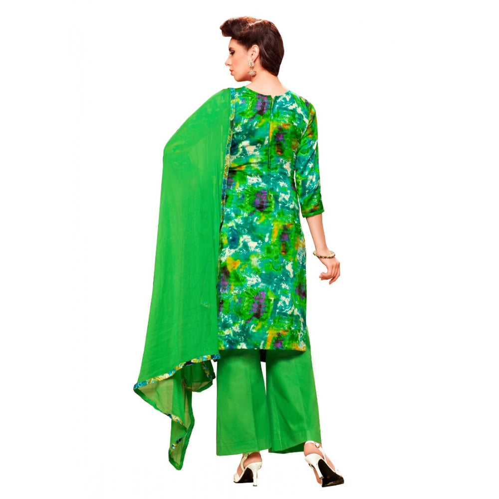 Vaystra Glaze Cotton Unstitched Salwar Suit-Material With Dupatta – Green & Multi