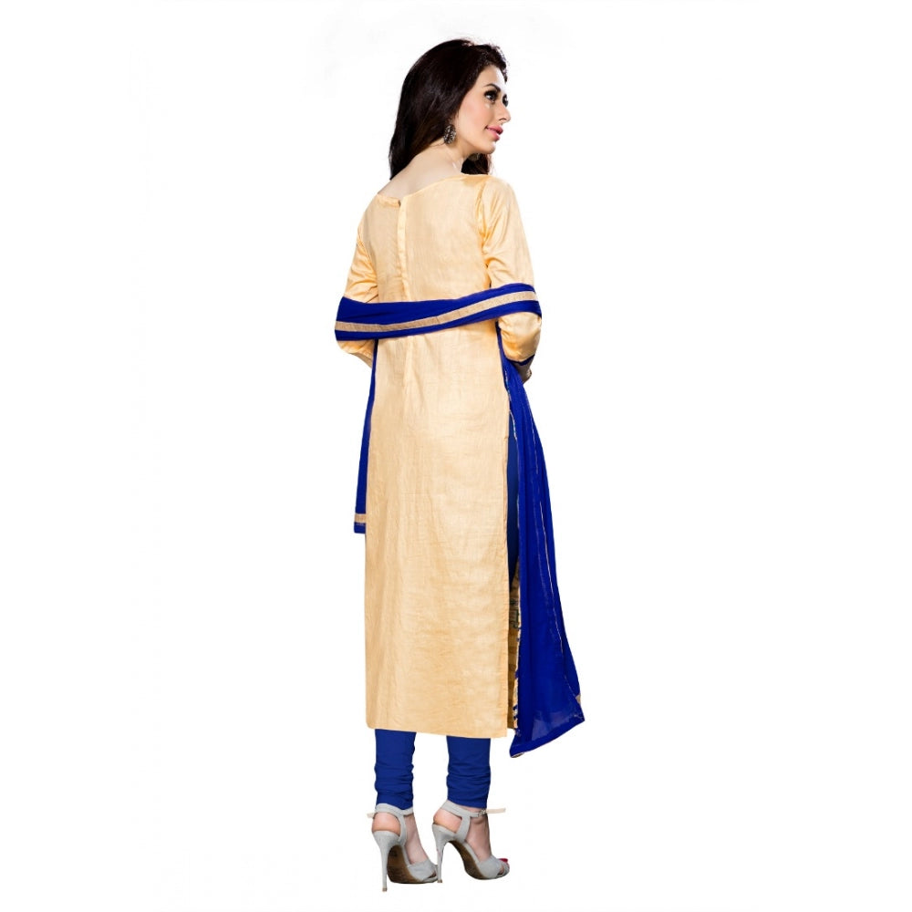 Vaystra Cotton Unstitched Salwar Suit-Material With Dupatta – Beige
