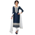 Vaystra Cotton Unstitched Salwar Suit-Material With Dupatta – Navy Blue