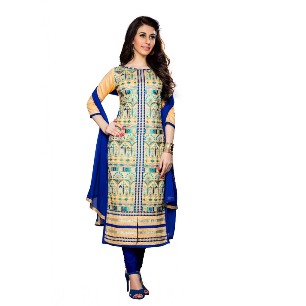 Vaystra Cotton Unstitched Salwar Suit-Material With Dupatta – Beige