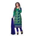 Vaystra Glaze Cotton Unstitched Salwar Suit-Material With Dupatta – Green