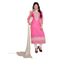 Vaystra Georgette Unstitched Salwar Suit-Material With Dupatta – Pink & White