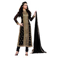 Vaystra Georgette Unstitched Salwar Suit-Material With Dupatta – Black