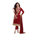 Vaystra Chanderi Unstitched Salwar Suit-Material With Dupatta – Maroon