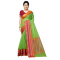 Vaystra Kota Doria Cotton Border Saree With Blouse – Light Green