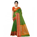 Vaystra Kota Doria Cotton Border Saree With Blouse – Green
