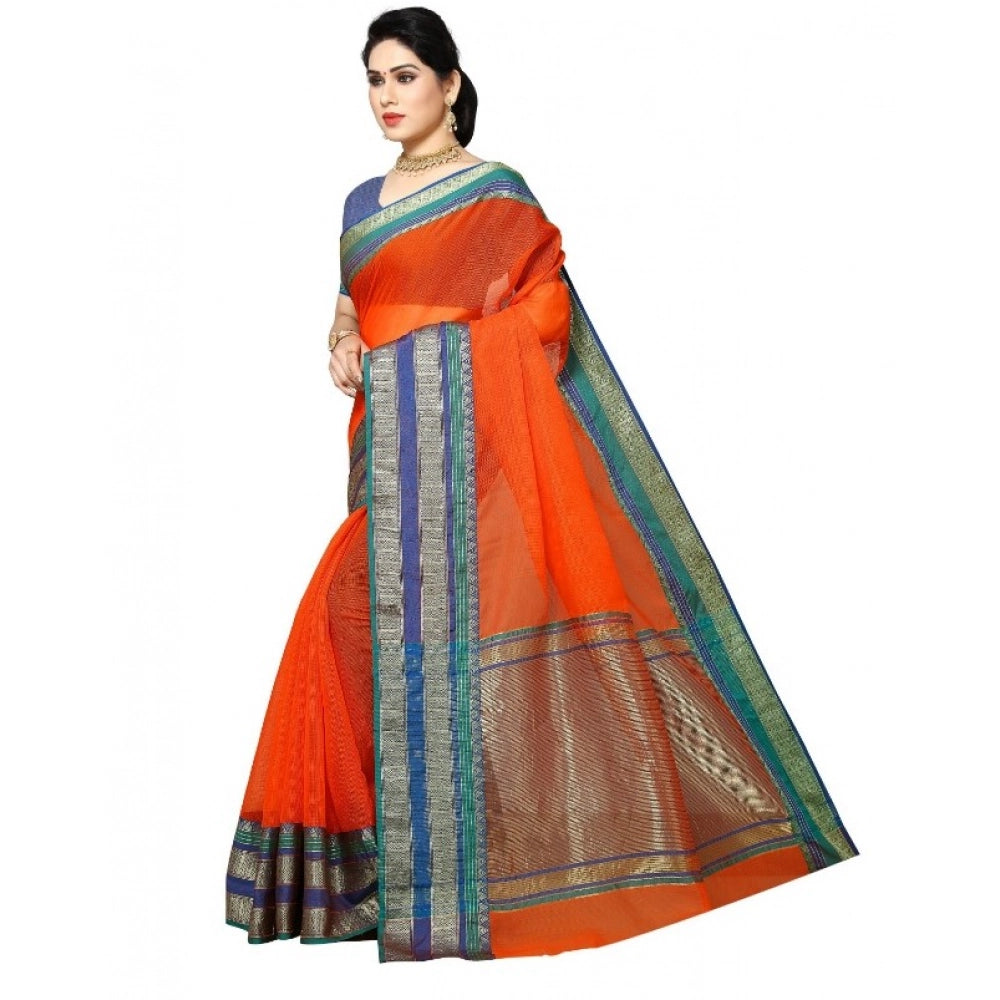 Vaystra Kota Doria Cotton Border Saree With Blouse – Fanta
