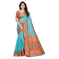 Vaystra Kota Doria Cotton Woven Butta Saree With Blouse – Sky Blue