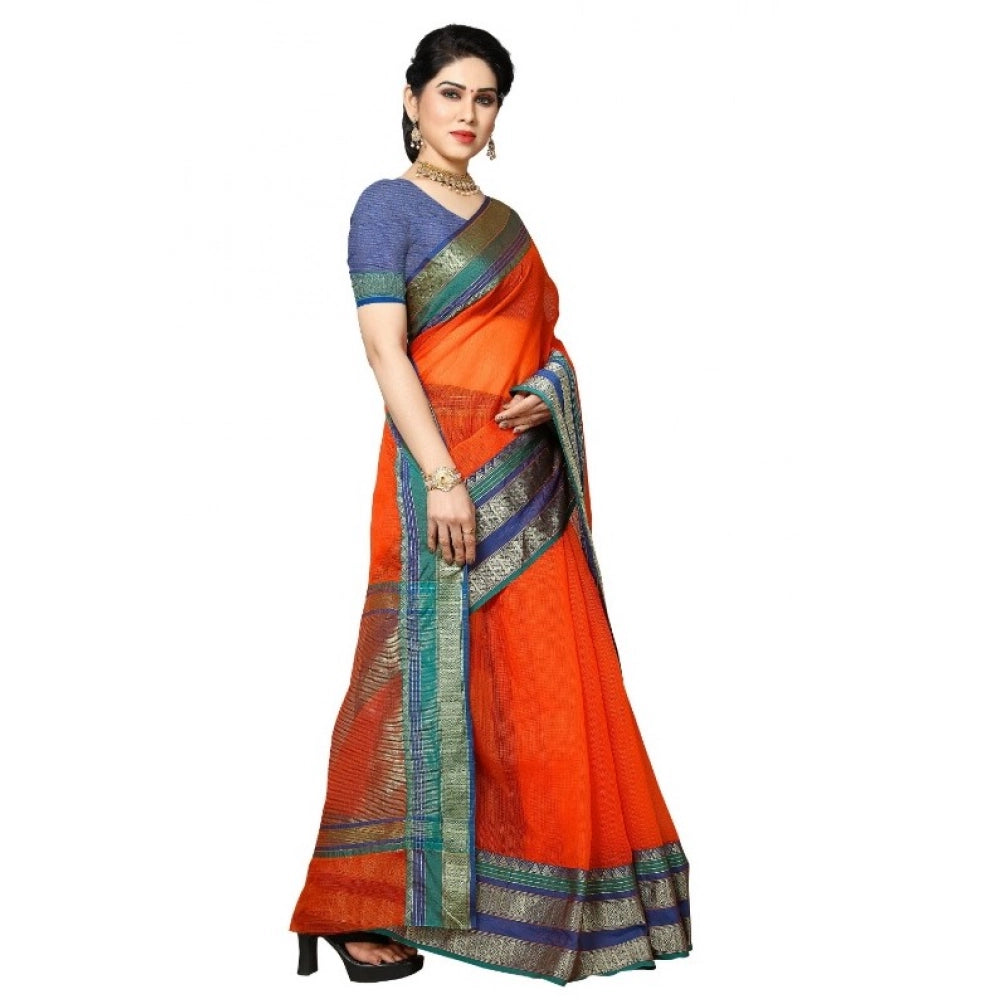Vaystra Kota Doria Cotton Border Saree With Blouse – Fanta