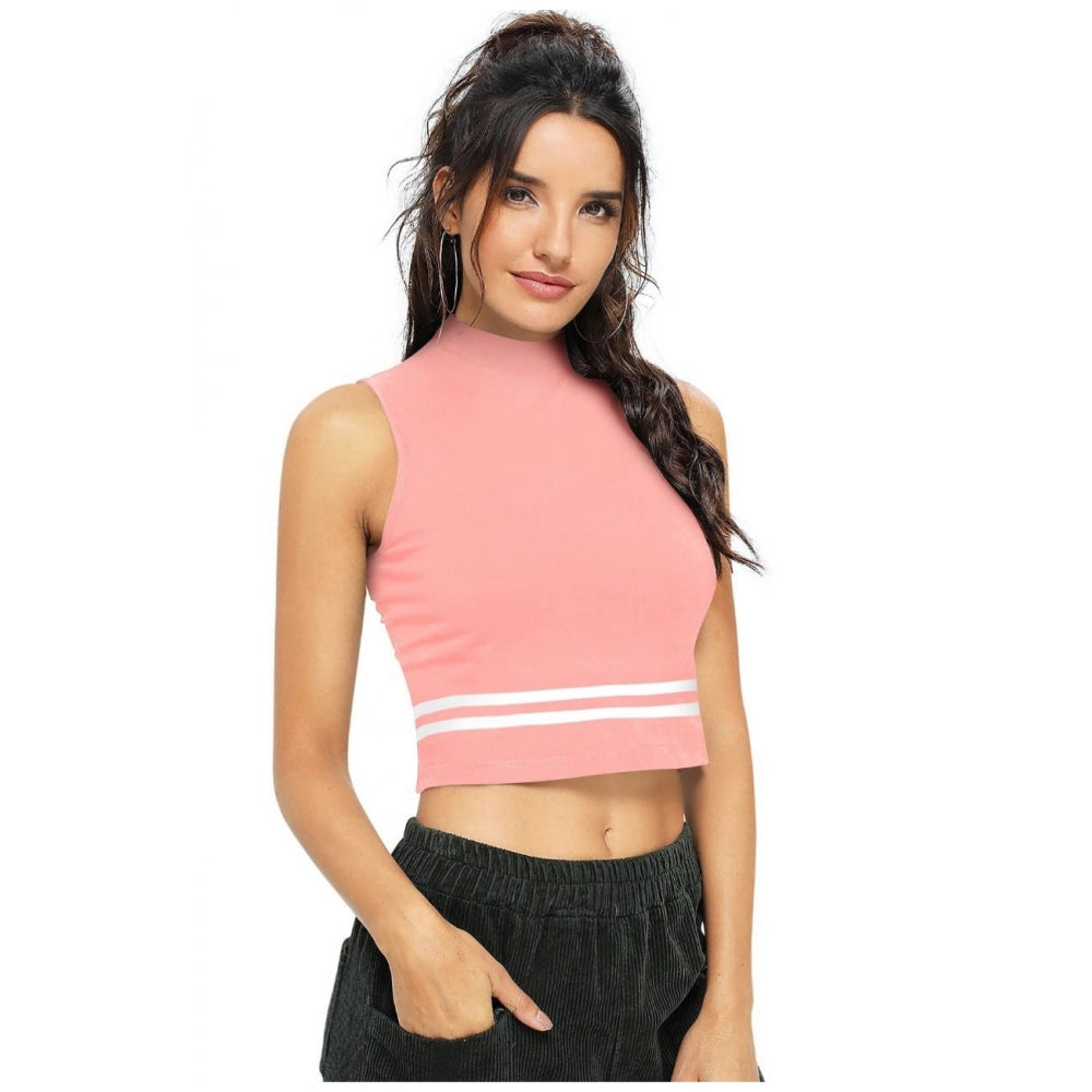 Vaystra Polyester, Knitting Western Wear Tops – Peach
