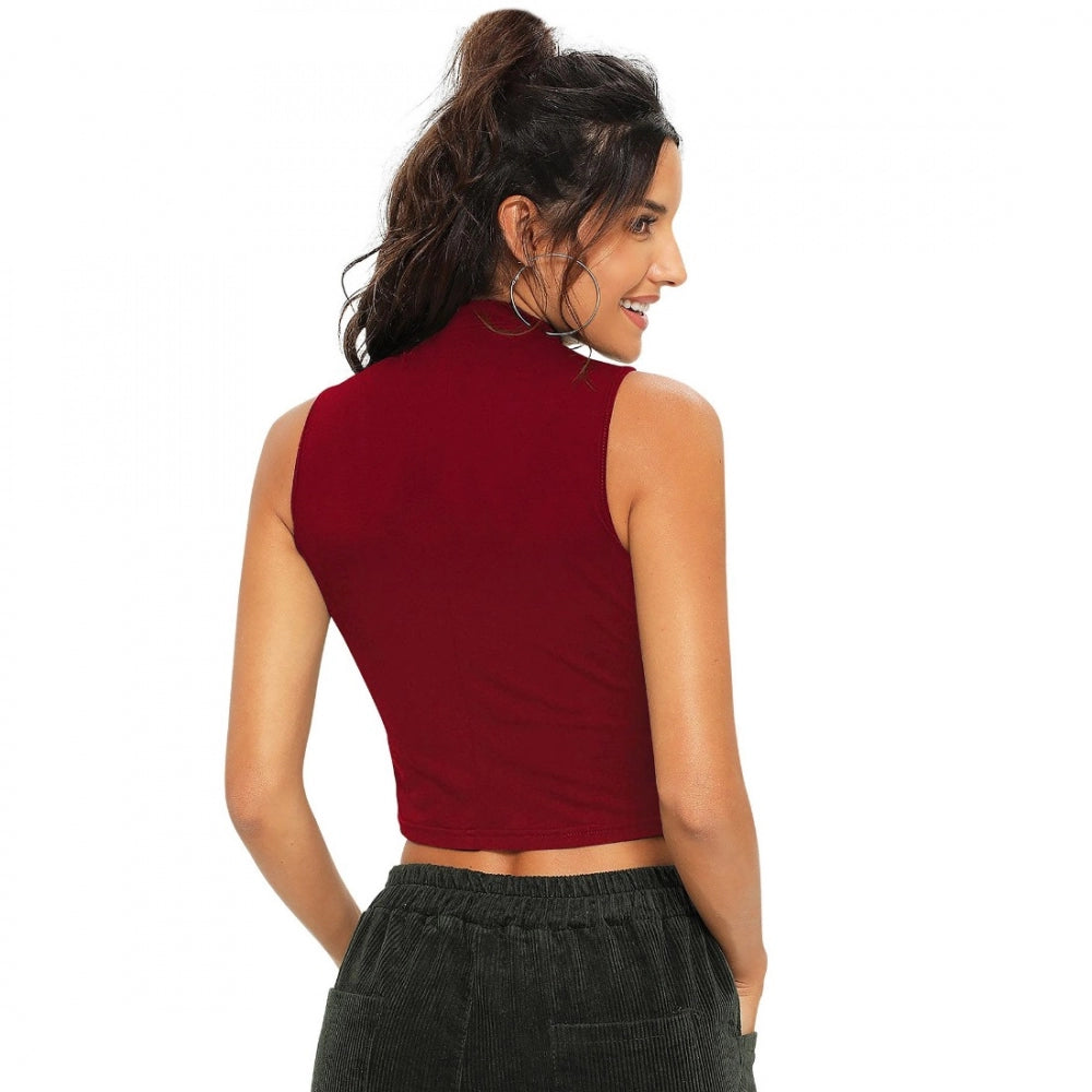 Vaystra Polyester, Knitting Western Wear Tops – Maroon