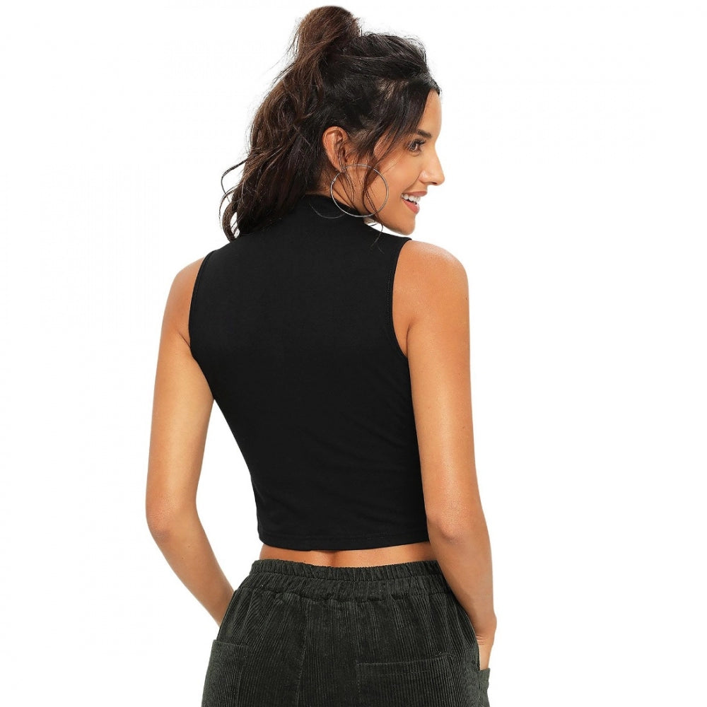 Vaystra Polyester, Knitting Western Wear Tops – Black