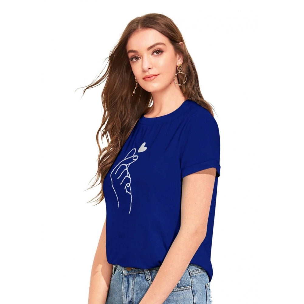 Vaystra Cotton Western Wear T-Shirt – Royal Blue