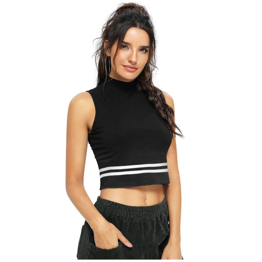 Vaystra Polyester, Knitting Western Wear Tops – Black