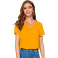 Vaystra Polyester, Knitting Western Wear T-Shirt – Yellow