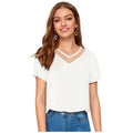 Vaystra Polyester, Knitting Western Wear T-Shirt – White