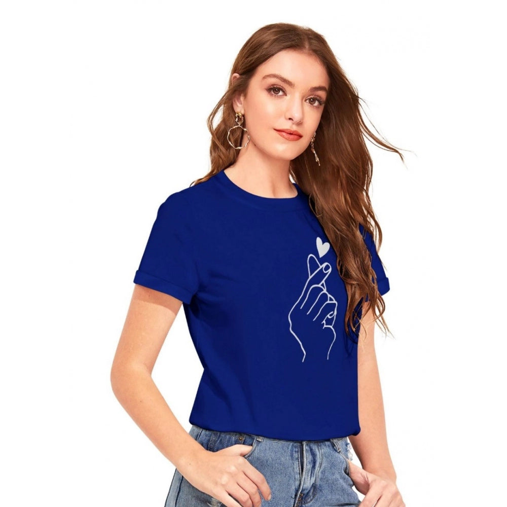 Vaystra Cotton Western Wear T-Shirt – Royal Blue
