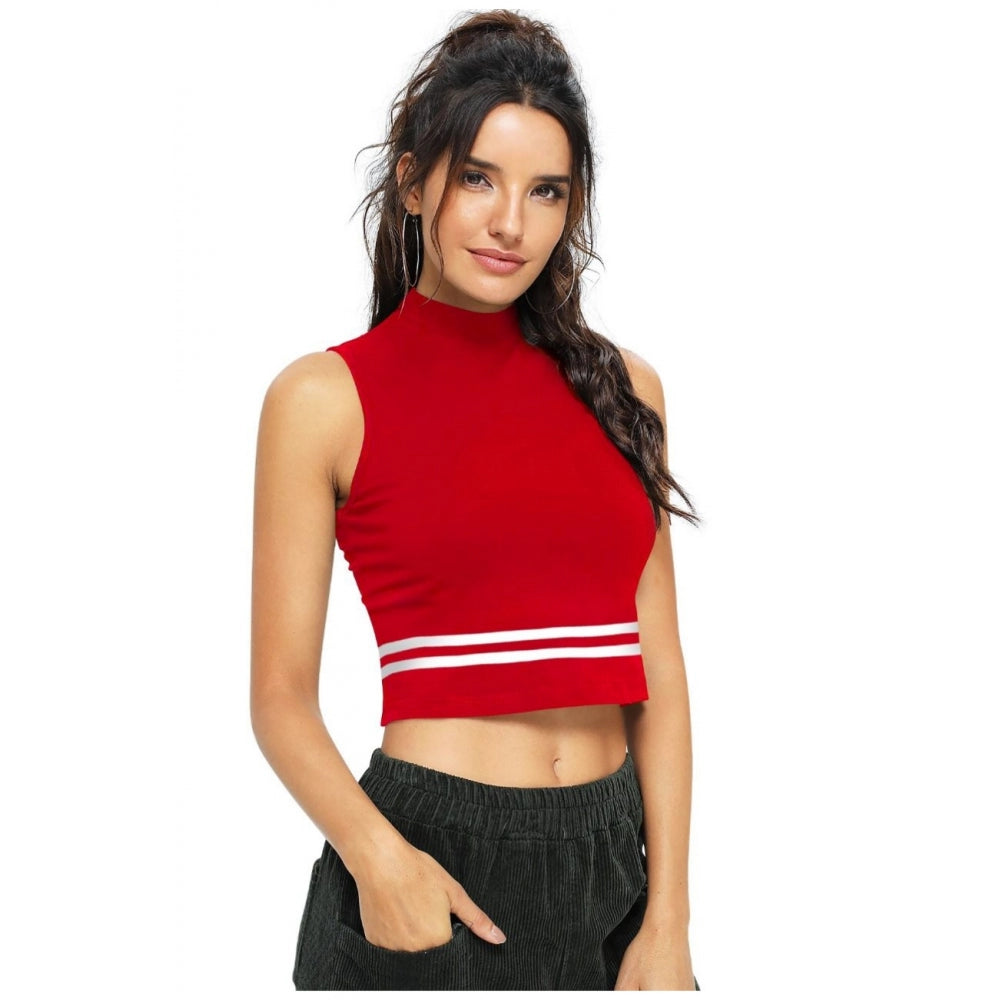 Vaystra Polyester, Knitting Western Wear Tops – Red