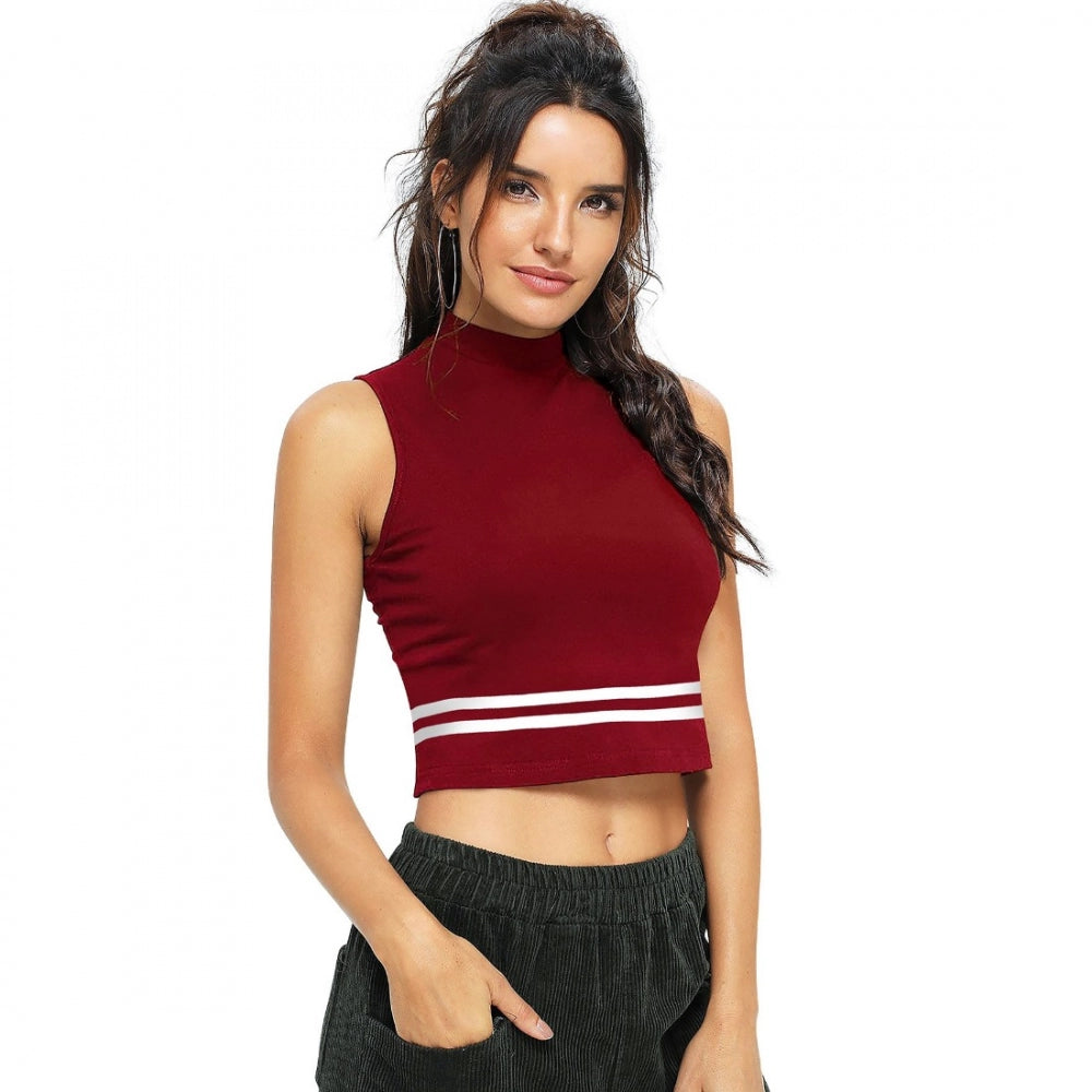 Vaystra Polyester, Knitting Western Wear Tops – Maroon