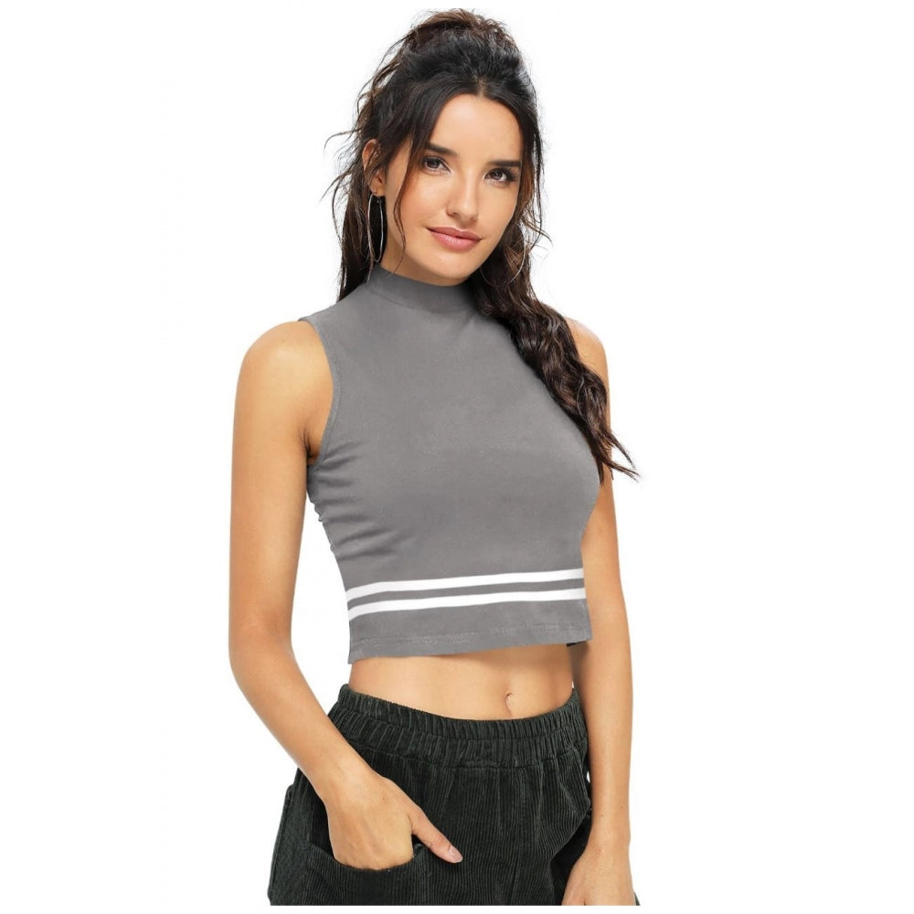 Vaystra Polyester, Knitting Western Wear Tops – Grey
