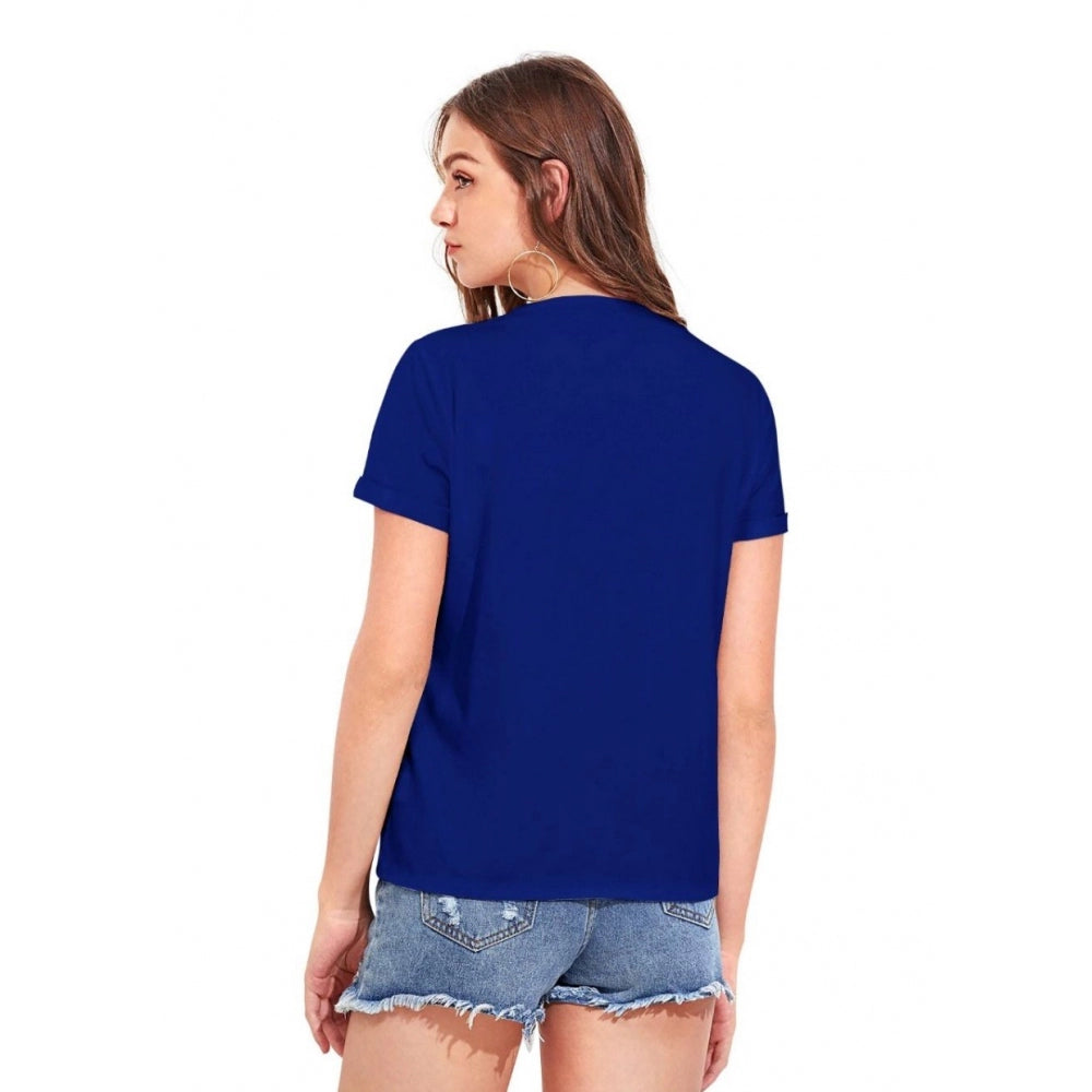 Vaystra Cotton Western Wear T-Shirt – Royal Blue