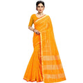 Vaystra Kota Doria Cotton Checked Saree With Blouse – Yellow